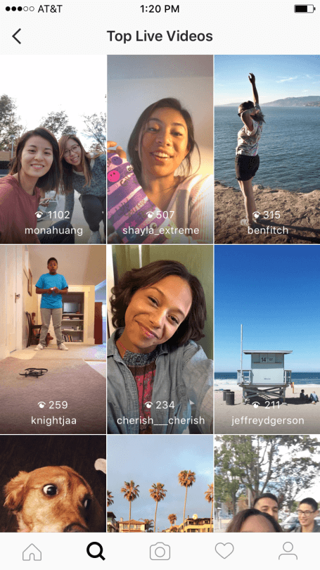Instagram上的故事直播视频-探索标签