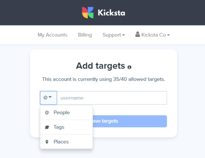 Kicksta目标-白色标签软件