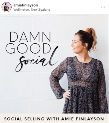 Amie Finlayson的Instagram关于社交销售以及如何增加Instagram粉丝