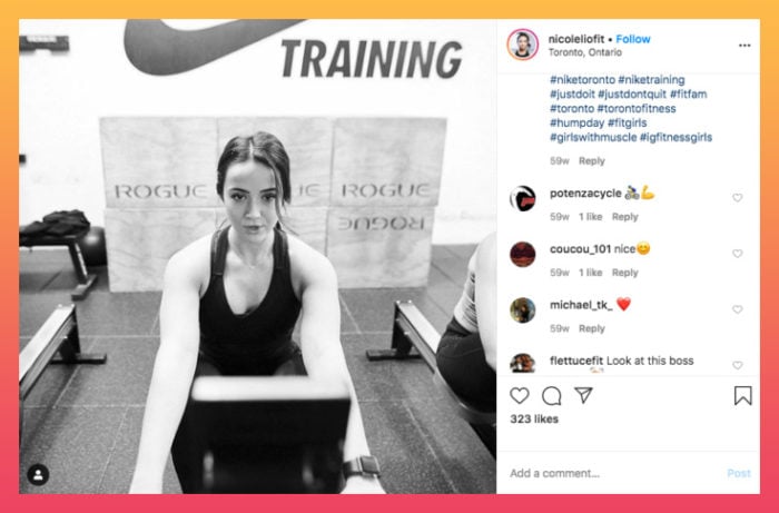 妮可的Instagram健身账号