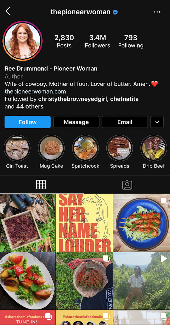 瑞·德拉蒙德的Instagram美食账号