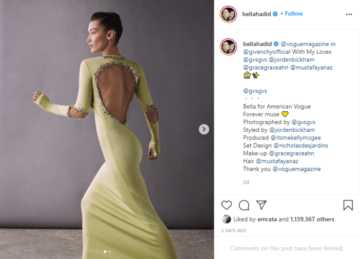 贝拉·哈迪德是instagram上粉丝最多的人