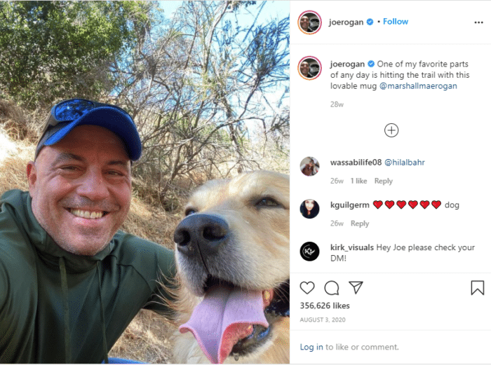 乔·罗根是instagram上粉丝最多的人
