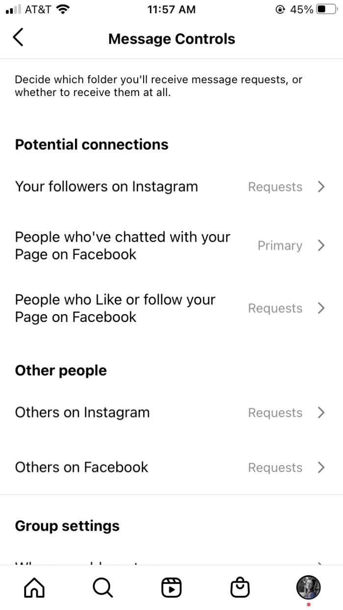 Instagram消息控制