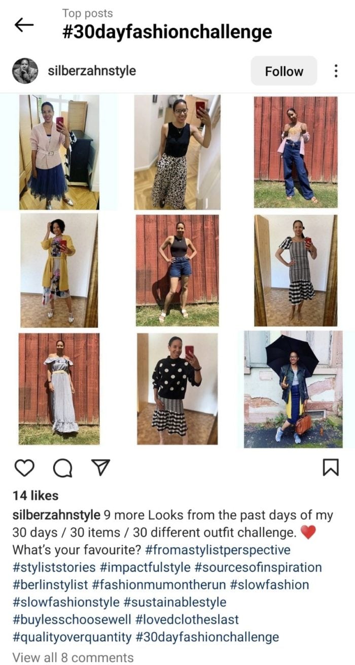 Instagram截图30天时尚挑战