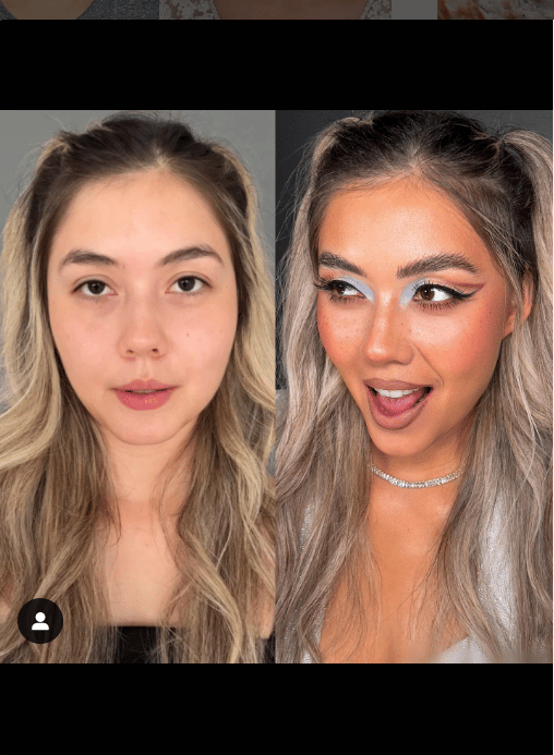 Instagram截图化妆过渡挑战