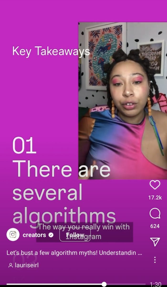 Instagram创建者发布关于Instagram算法的帖子