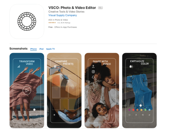 VSCO app截图