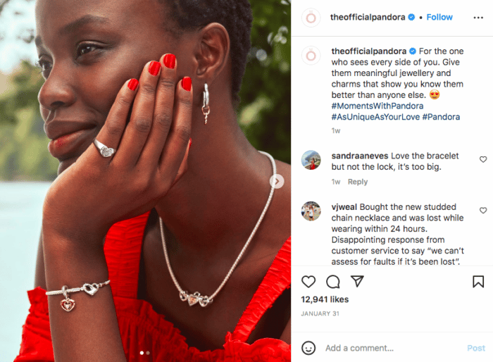 Instagram旋转木马上的潘多拉珠宝照片